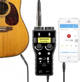 Saramonic SmartRig+ 2-Channel XLR/3.5mm Microphone Audio Mixer with Phantom Power Preamp & Guitar Interface for DSLR Cameras, Camcorders, iPhone, iPad, iPod, and Android Smartphones